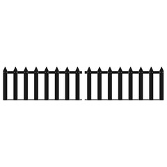 A set of wooden picket fences isolated on a white background for home protection
