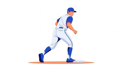 Fototapeta premium Dynamic Baseball Player Sliding into Base During Game Action