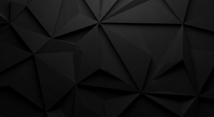 Fototapeta premium Dark Geometric Pattern Background with Black Triangles and Polyhedron Shapes