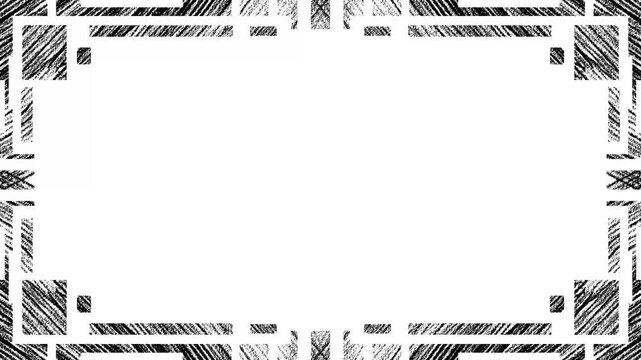 Choppy Black Border on White Background Animation Video
