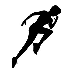 Black silhouette of a young man jumping in an athletic dance pose