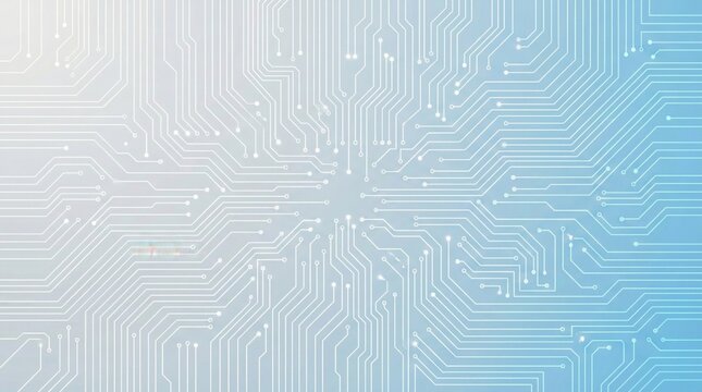Abstract digital circuit board background,blue gradient technology pattern with glowing white lines,concept of connectivity,data,communication and AI systems