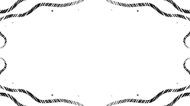 Choppy Black Border on White Background Animation Video