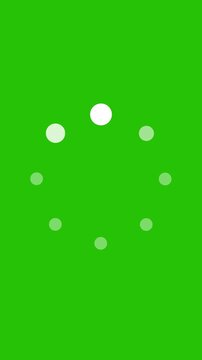Loading circle animation with blink dots on green background. Full HD. 4K