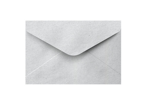 Grey textured paper closed realistic envelope isolated, mockup