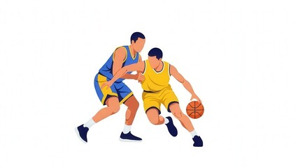 Obraz premium Dynamic Youth Basketball Game Showing Action and Competition