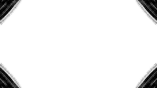 Choppy Black Border on White Background Animation Video
