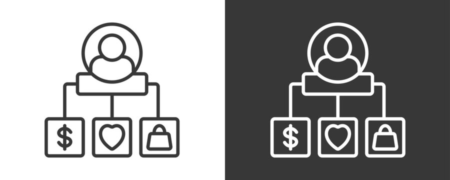 Consumer Behavior Icon Set Vector Collection Isolated In Black And White