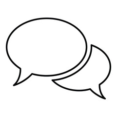 Fototapeta premium Speech bubbles communication dialogue messaging conversation chat line icon
