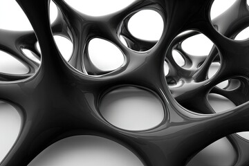 Abstract Black Interconnected Shapes Design