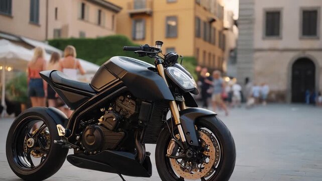 A motorcycle enthusiast proudly showcasing his custom-built bike at a local motorcycle show, surrounded by admirers, celebrating creativity and the culture of motorcycling. cinematic color