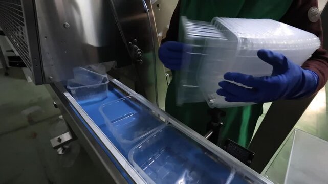 Confezionamento industriale di insalata pronta in stabilimento alimentare