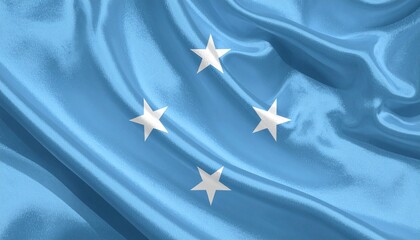 Micronesia national flag with four white stars on blue.