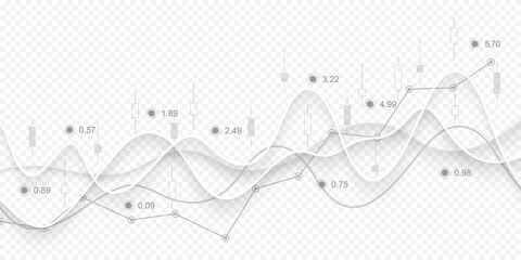 Stock market or Forex trading graph in graphic concept for financial investment or economic trends business idea design. Worldwide finance background. Vector illustration