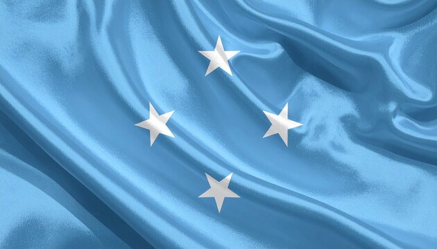 Micronesia national flag with four white stars on blue.