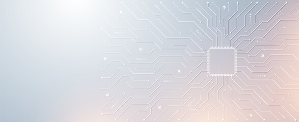 Motherboard technology circuit board background texture design. Creative idea AI banner concept for internet technology. Digital motherboard concept for poster, cover, banner, header, web template