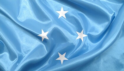 Micronesia national flag with four white stars on blue.