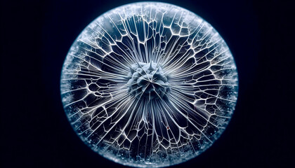 A macro shot of the fracture epicenter, Ai generated image