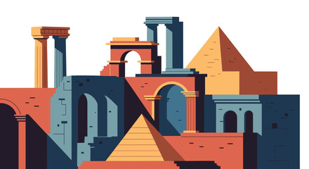 Ancient Greek and Egyptian Architecture Mix.