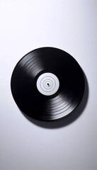 A minimalist graphic of a record with a single scratch, Ai generated image