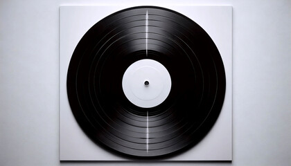 A minimalist graphic of a record with a single scratch, Ai generated image