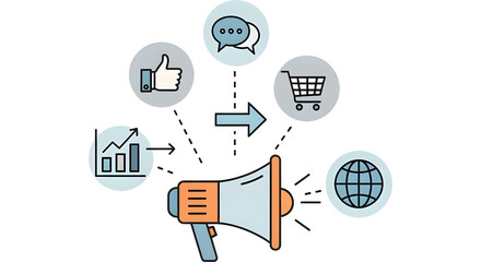 Social media and digital marketing icon vector design