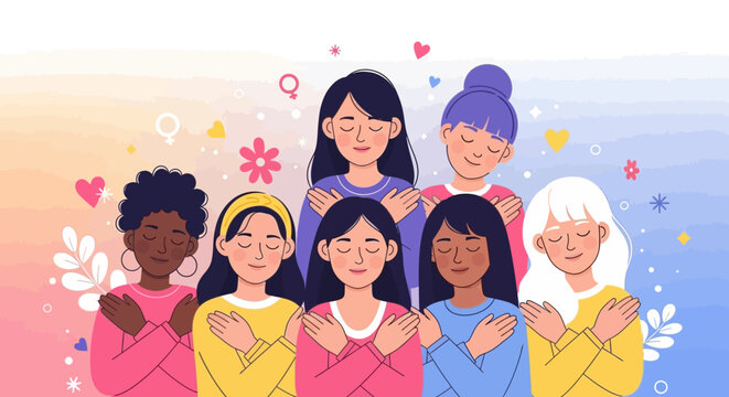 Diverse Group of Women Standing Together.