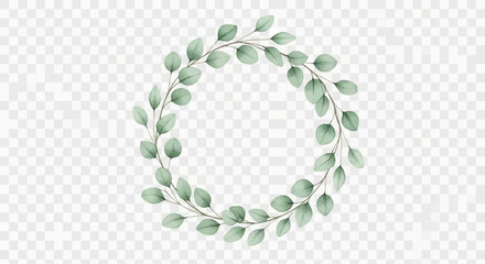 Eucalyptus Leaves Forming a Circular Wreath. © time