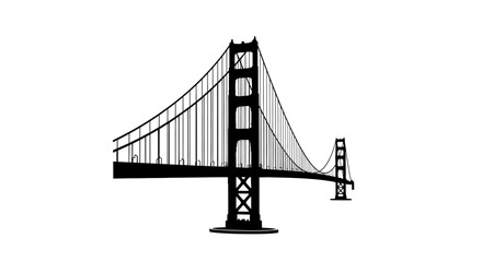 Fototapeta premium Golden Gate Bridge Silhouette Illustration Design.
