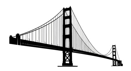 Obraz premium Golden Gate Bridge Silhouette Illustration.
