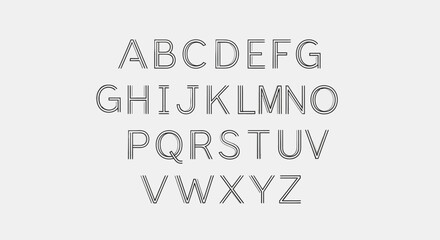Obraz premium Gray Alphabet Letters Displayed on White.
