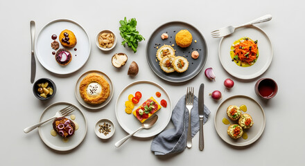 Aesthetic flat lay food photography