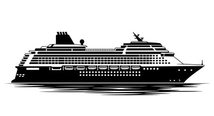 Luxury Cruise Ship Illustration Side View. © time