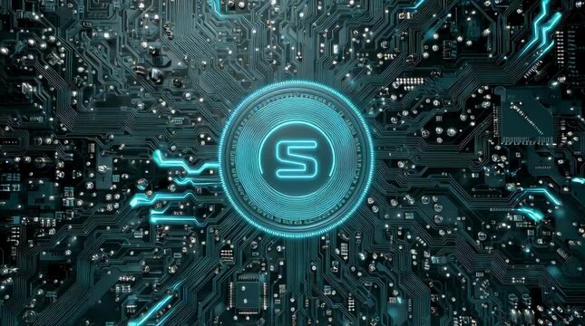 Advanced Microchip on Futuristic Circuit Board 9