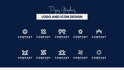 Obraz premium Rounded Modern Business Logo Design Set 