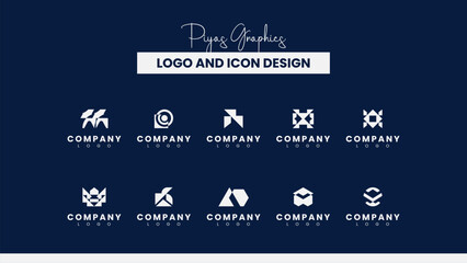 Obraz premium Abstract Geometric Company Logo Design Set 