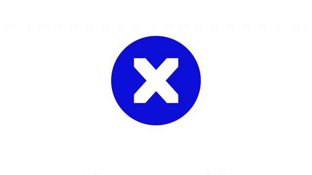 Cross marks in a blue circle, ideal for presentations, infographics, web design, and educational materials about error or rejection.