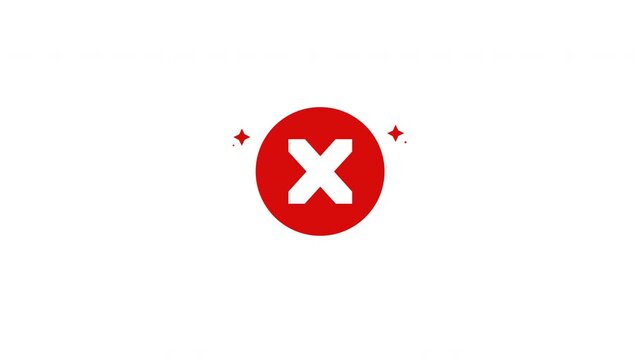 Cross mark and red  white x symbol on circle for cancellations. Suitable for design elements, warning signs, graphic design projects.