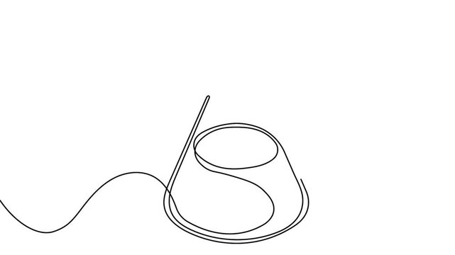 Chemical glassware erlenmeyer flask continuous line drawing motion animation