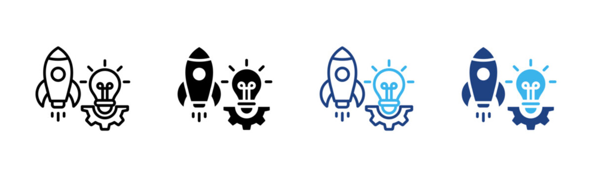 Innovation Drive icon set multiple style collection