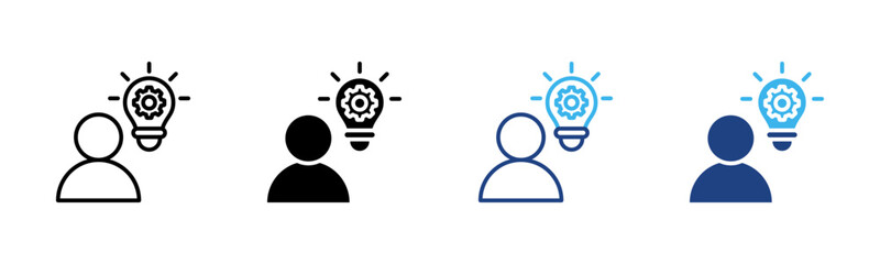 Fototapeta premium Innovation Culture icon set multiple style collection