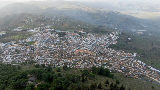 vistas a&eacute;rea del municipio de Archidona en la provincia de M&aacute;laga, Andaluc&iacute;a
