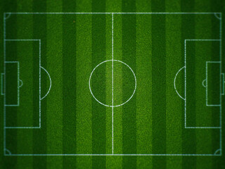Top Down View of a Soccer Field with Striped Grass Pattern