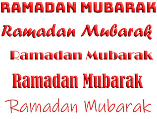 Text art displaying 'Ramadan Mubarak' greetings in multiple fonts and styles © Shamim