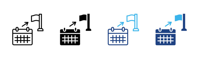 Fototapeta premium Strategic Milestones icon set multiple style collection