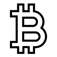 Obraz premium Bitcoin cryptocurrency line png icon sticker, minimal design on transparent background