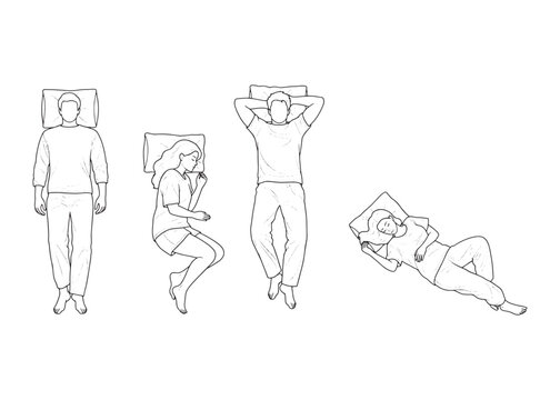 CAD People Top View Vector Set &ndash; Sleeping and Resting Human Figures for Architecture and Indoor Layout Design
