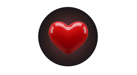 Obraz premium A shiny red heart symbol representing love and romance isolated on a dark and light background
