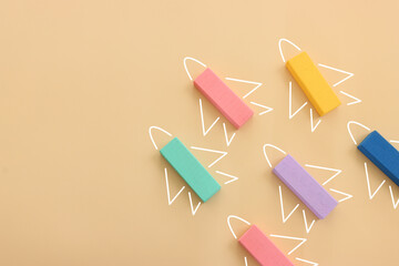 Concept image of a forming an airplane metaphor. Idea of leadership and education