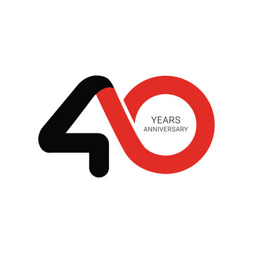 40 Logo, 40th, 40 Years Anniversary Logo, orange colour, Vector Template Design element for birthday, invitation, wedding, jubilee and greeting card illustration.